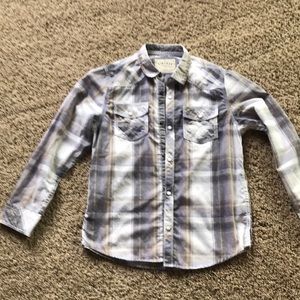 Bke boys plaid button up shirt